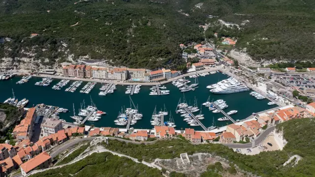 Vue Aerienne Port Bateaux Bonifacio