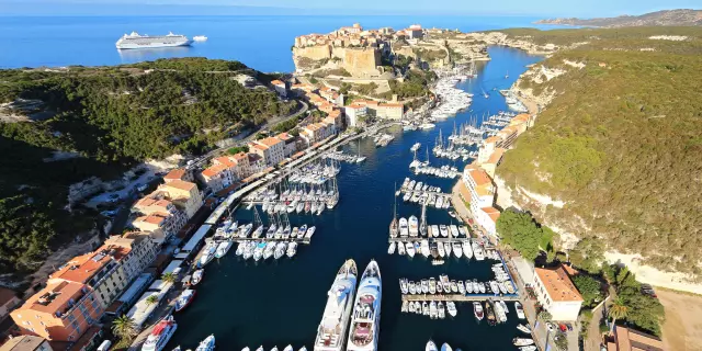 Vue Aerienne Port Citadelle Goulet Bonifacio