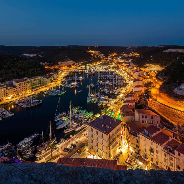 Vue Marina Nuit Ete Bonifacio