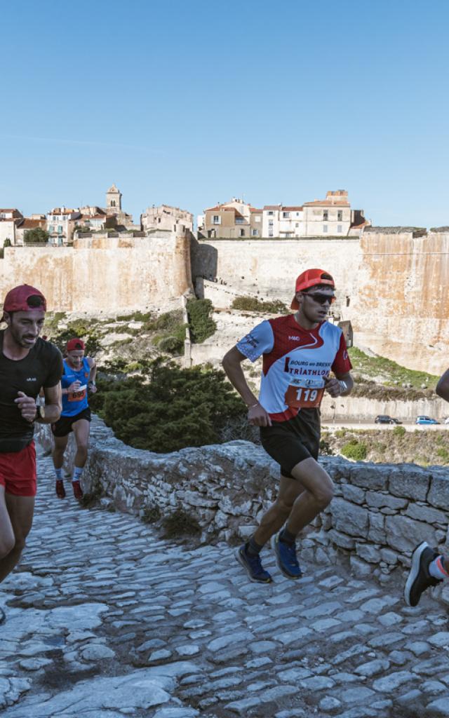 Coureurs Montee Campu Rumanilu Trail Bonifacio