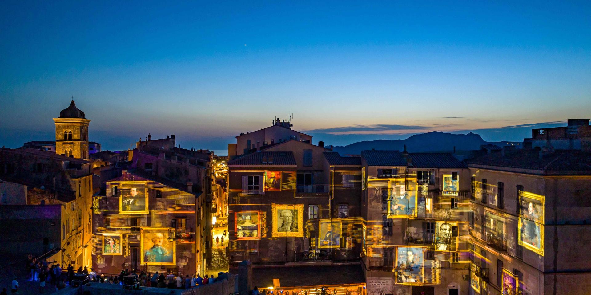 Festi Lumi Vue Drone Bastion Etendard Bonifacio