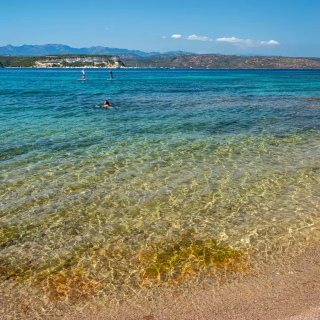 Plage Sant Amanza Nageuse Paddle Bonifacio